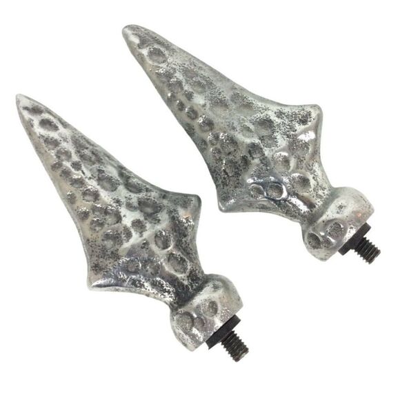 Pier 1 Aluminum Finials Rustic Spear Silvertone Decorative New Open Box - Picture 3 of 4